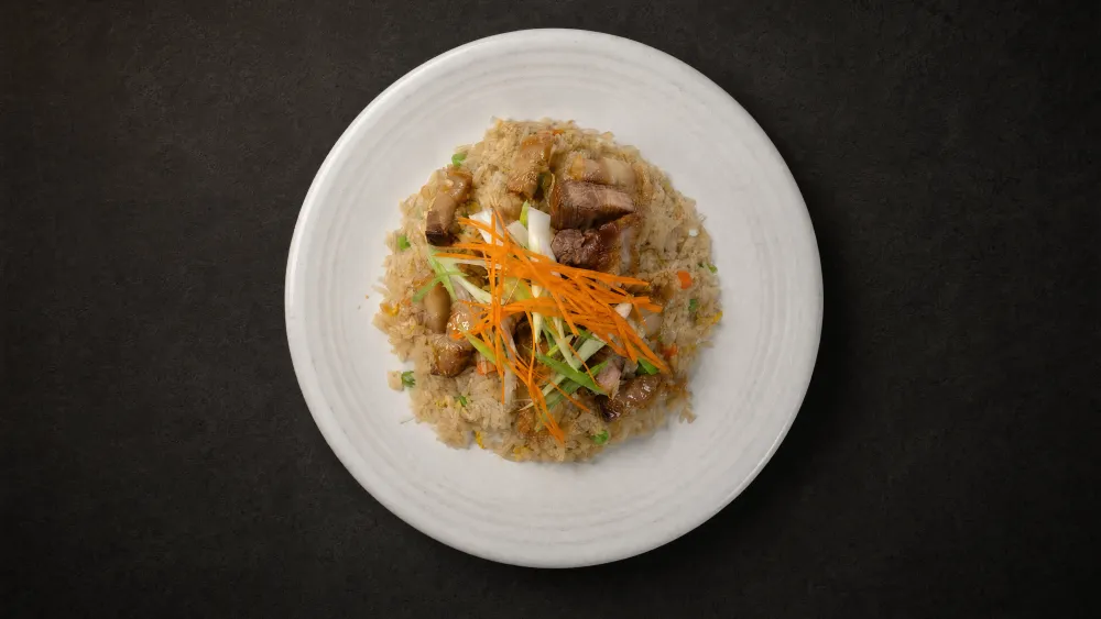 Thai Bistro fried rice with roasted duck, carrot and scallion